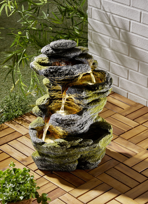 - Brunnen mit Pumpe und Beleuchtung, in Farbe GRAU