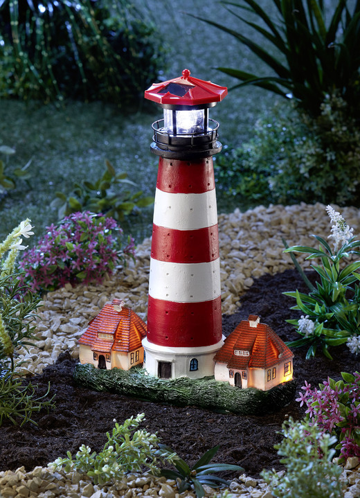 - Solar-Leuchtturm für Gartenliebhaber, in Farbe ROT-WEISS Ansicht 1
