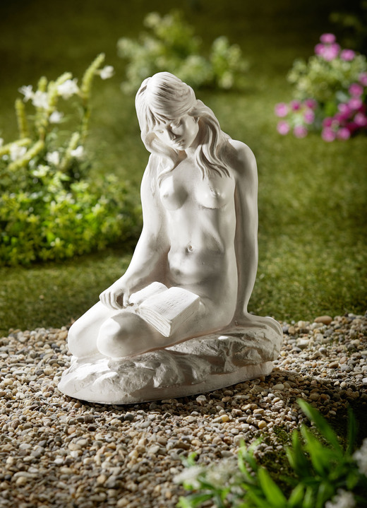 - Figur Lettura aus Kunststoff, in Farbe WEISS