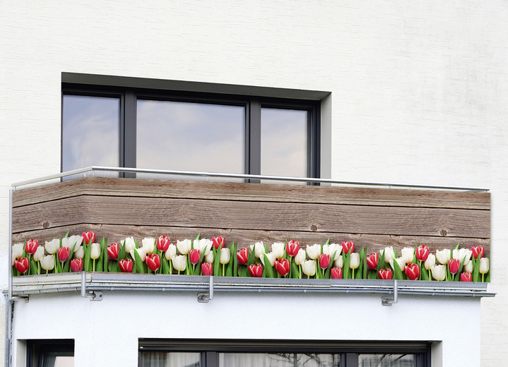 Sichtschutz und Sonnenschutz - Einseitig bedruckter Balkon-Sichtschutz inkl. Befestigungsmaterial, in Farbe , in Ausführung Balkon-Sichtschutz Tulpen Ansicht 1