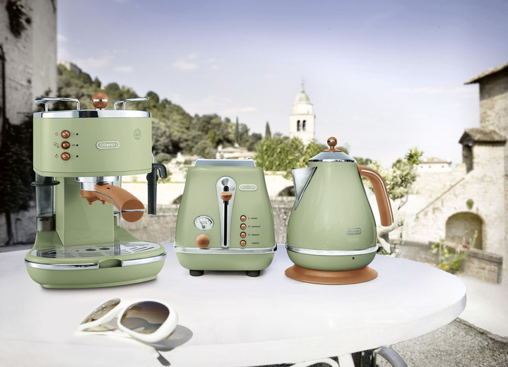 - «De Longhi» Frühstücksserie im Vintage Design, in Farbe GRÜN, in Ausführung Wasserkocher Ansicht 1