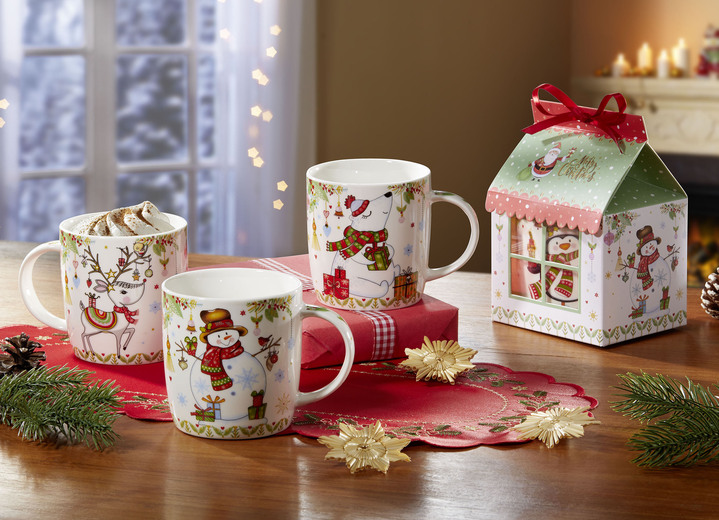 - Weihnachtstassen, 4er-Set, mit Geschenkkartons, in Farbe BUNT Ansicht 1
