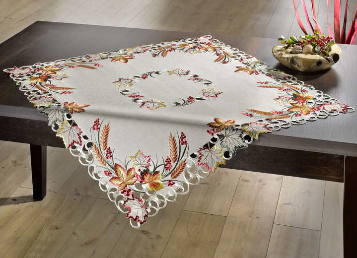 Tischdecken - Herbstliche Tisch- und Raumdekoration, in Größe 101 (Deckchen, 35x 50 cm) bis 301 (2 Deckchen rund, ø 40 cm), in Farbe HELLBRAUN Ansicht 1