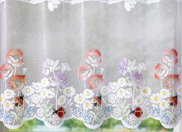 - Kurzvorhang Blumenwiese mit Stangendurchzug, in Größe 784 (H45xB 90 cm) bis 859 (H60xB135 cm), in Farbe BUNT
