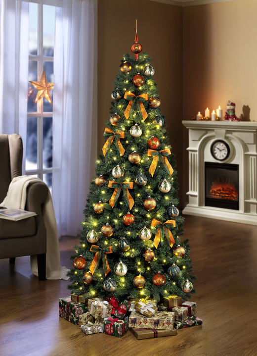 - Festlicher Weihnachtsbaumschmuck, in Farbe ORANGE-GRÜN, in Ausführung Weihnachtsbaumkugeln, 9-teilig Ansicht 1