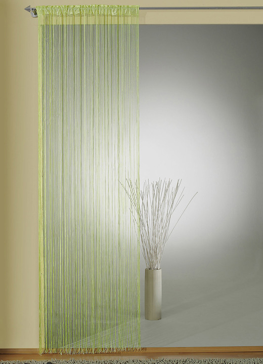 Modern - Fadenvorhang für Vorhangstange und -schiene, in Größe 305 (H160xB 98 cm) bis 310 (H245xB148 cm), in Farbe GRÜN Ansicht 1