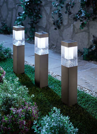 Grundig Solarlampen aus rostfreiem Edelstahl, 3er-Set