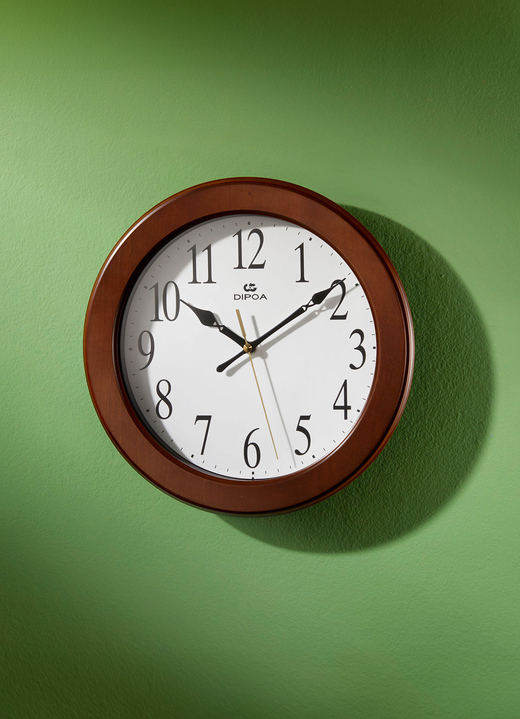 Uhren - Hochwertige Wanduhr aus Holz, in Farbe NUSSBAUM Ansicht 1