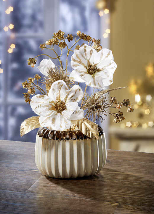 - Magnolien-Arrangement, in Farbe WEISS-GOLD