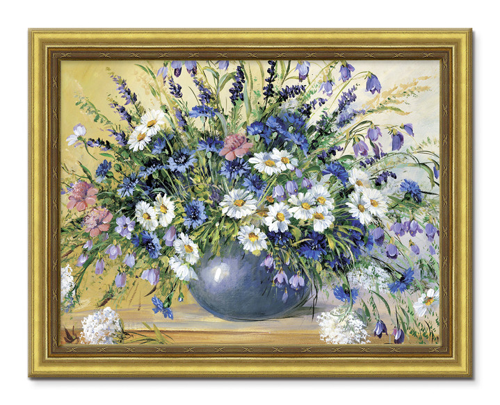 Blumen - Bild mit Holzrahmen, in Farbe BUNT Ansicht 1