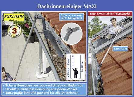 Dachrinnen-Reiniger Maxi für bis zu 4,5 m Arbeitshöhe