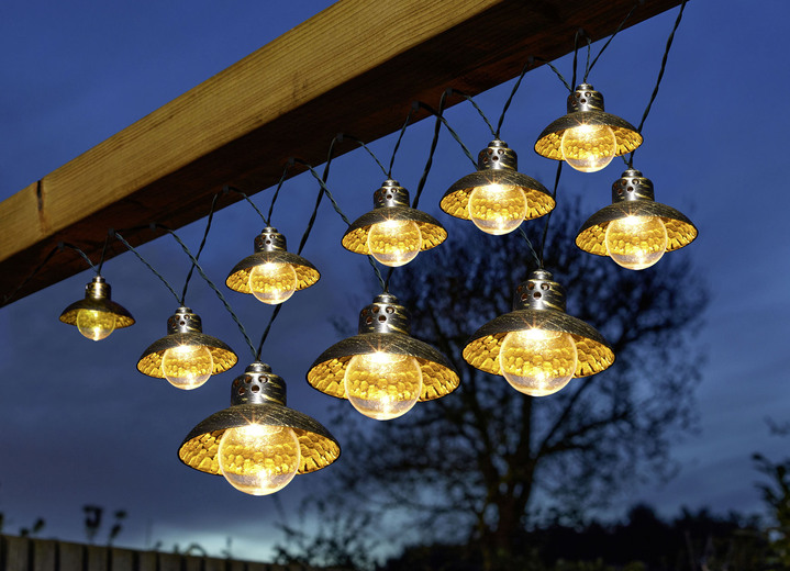 Solarlampen - 10-er-Kette mit Lampenschirme, in Farbe BRONZE Ansicht 1