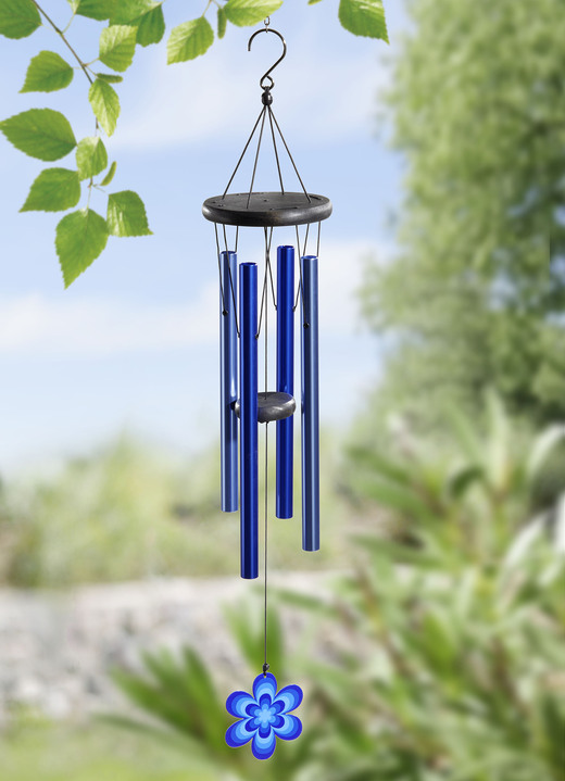 - Klangspiel aus Aluminium, Eisen und Holz, in Farbe BLAU