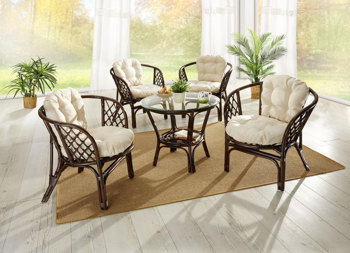 Tische - Handgeflochtene Rattanmöbel, in Farbe BRAUN-CREME, in Ausführung Rattansessel, 2er-Set Ansicht 1