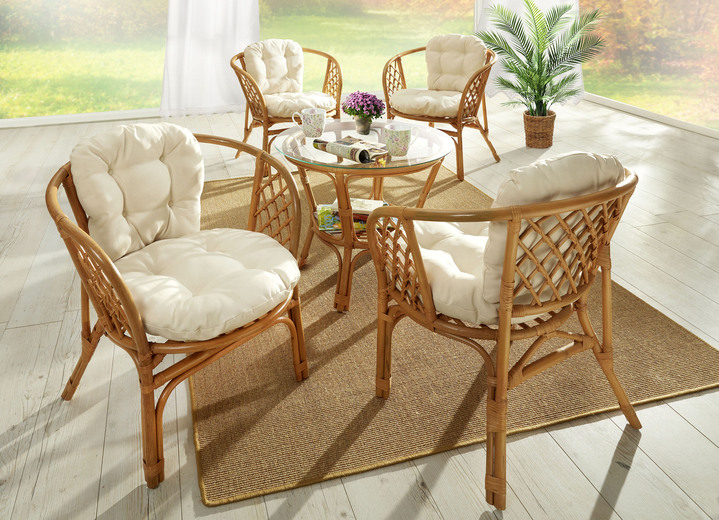 Tische - Handgeflochtene Rattanmöbel, in Farbe HONIG-CREME, in Ausführung Rattansessel, 2er-Set Ansicht 1