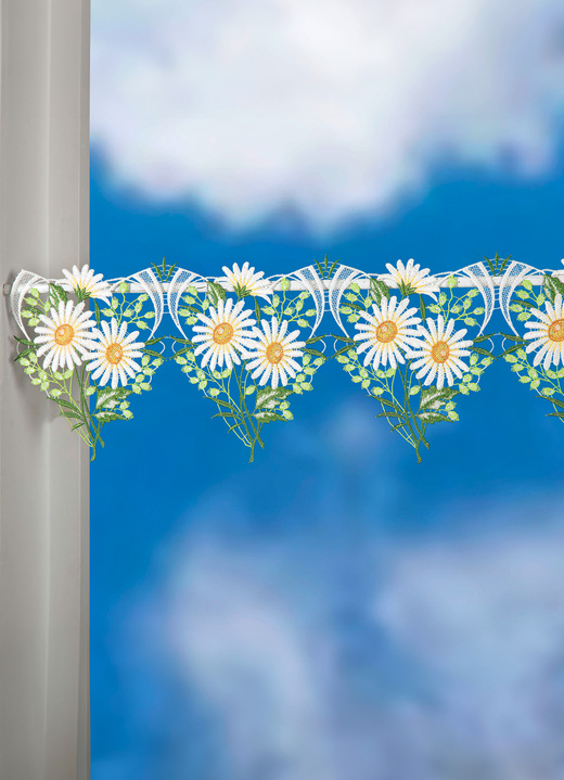Landhaus & Küche - Stangendekoration aus echter Plauener Spitze, in Größe 628 (H20xB48 cm) bis 654 (H20xB96 cm), in Farbe BUNT Ansicht 1