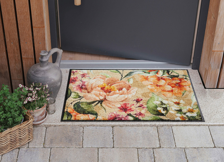 Fussmatten - Fussmatte Blumen mit rutschhemmender Rückseite, in Farbe BUNT Ansicht 1