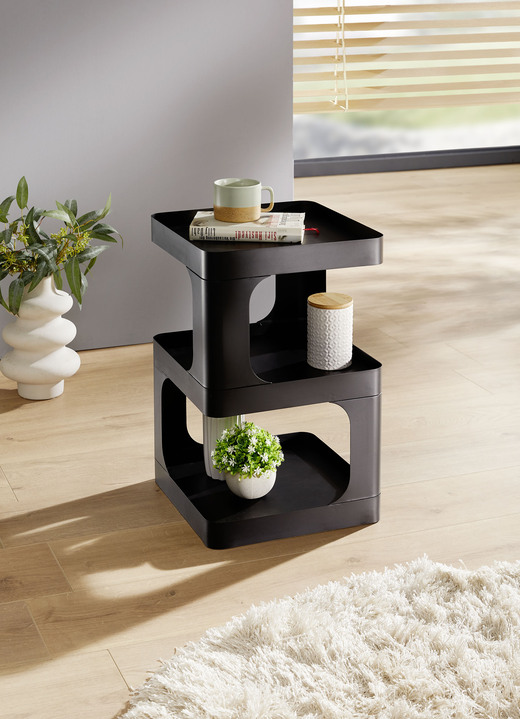 Kleinmöbel - Moderner Beistelltisch aus Metall, in Farbe SCHWARZ Ansicht 1