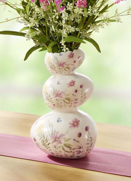 - Osterei-Vase aus hochwertiger Keramik, in Farbe WEISS-BUNT
