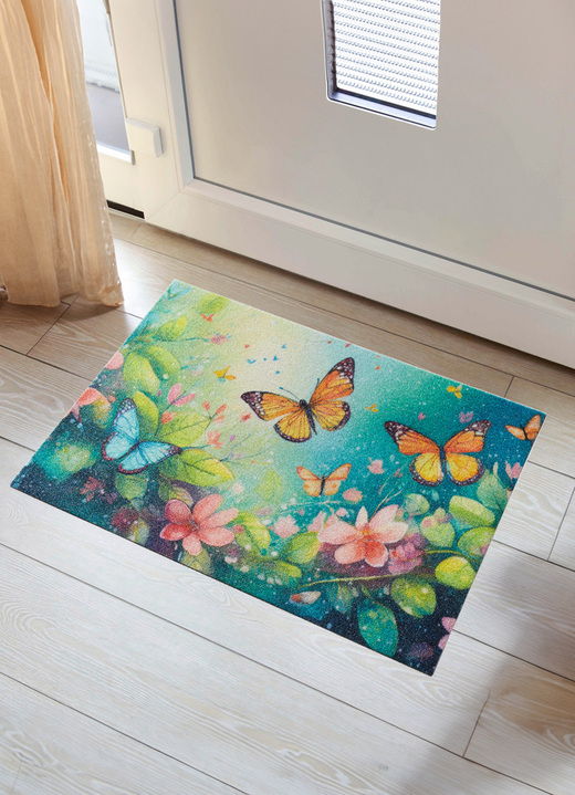 Fussmatten - Fussmatte Schmetterlinge mit rutschhemmend beschichteter Rückseite, in Farbe BUNT Ansicht 1