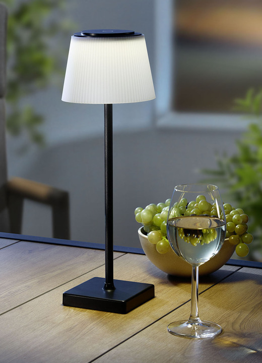 Lampen & Leuchten - Tischlampe aus mattschwarzem Metall, in Farbe SCHWARZ-WEISS Ansicht 1