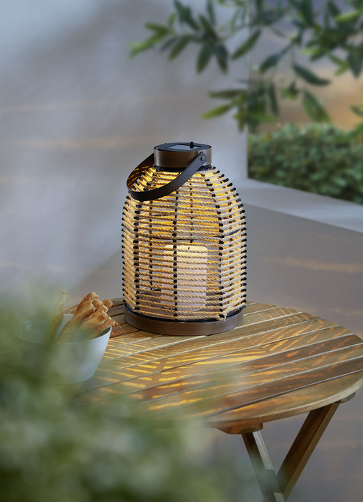 Solarlampen - LED-Solar-Korbleuchte, in Farbe NATUR Ansicht 1