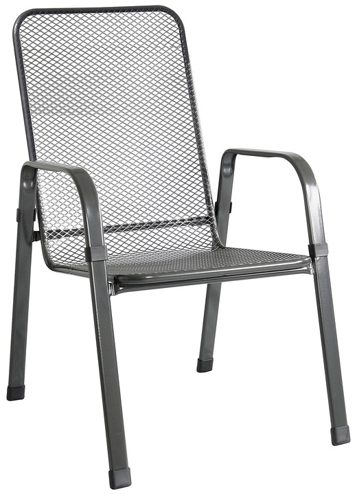 Gartenmöbel - Streckmetall-Gartenmöbel von MFG Freizeitmöbel, in Farbe ANTHRAZIT, in Ausführung Stapelstuhl Mec-Stor, 4er-Set Ansicht 1