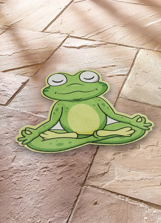 Fussmatte Yogafrosch mit rutschhemmender Rückseite