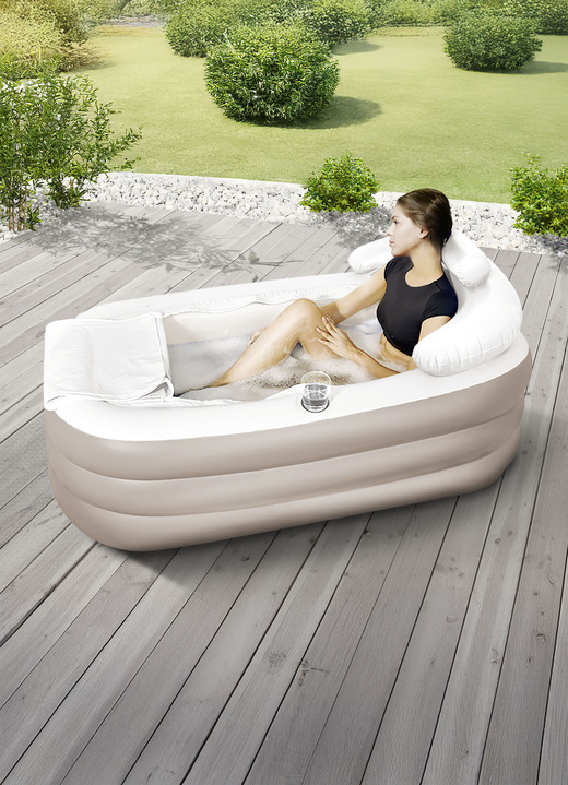 Freizeitspass - Aufblasbare Badewanne, in Farbe WEISS-TAUPE Ansicht 1