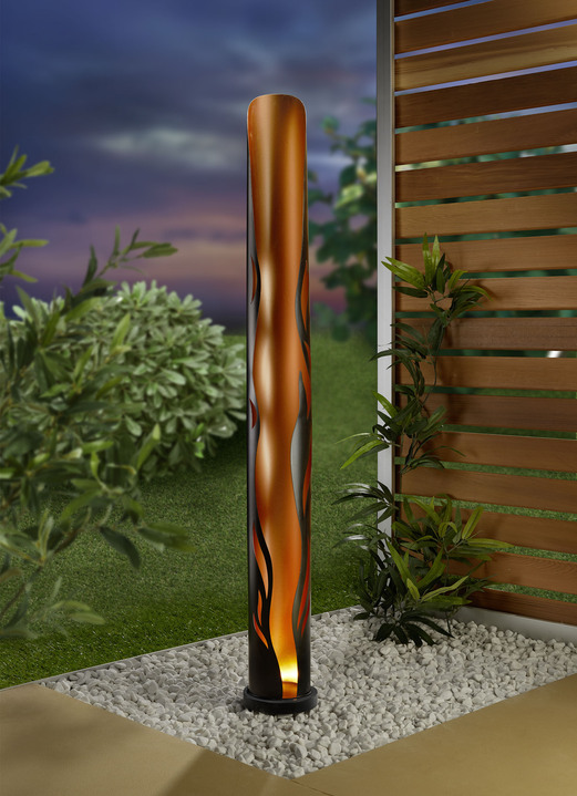 Gartendekoration - LED-Säule «Flamme», in Farbe BRAUN