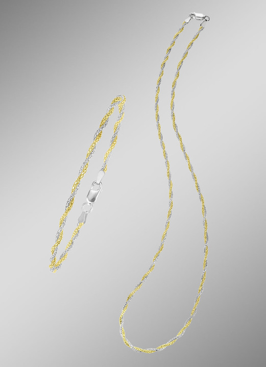 Halsketten & Armbänder - Kordelketten-Schmuckset, 2-teilig , in Farbe  Ansicht 1