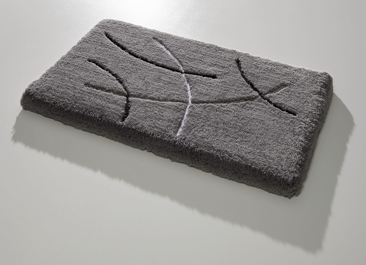 Badgarnituren - Badgarnitur in barfussweicher Qualität, in Größe 100 (Vorleger halbrund, 50/ 80 cm) bis 112 (WC-Deckelbezug, 47/ 50 cm), in Farbe SILBER Ansicht 1