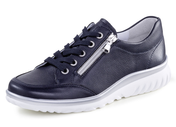 Komfortschuhe - ELENA EDEN Sneaker aus genarbtem Kalbleder, in Größe 3 1/2 bis 8, in Farbe DUNKELBLAU Ansicht 1
