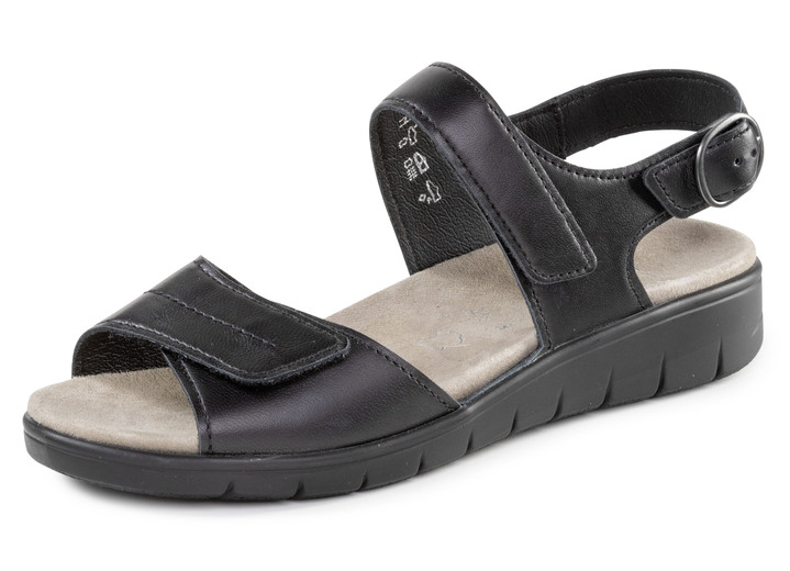 Komfortschuhe - ELENA EDEN Sandale mit verstellbarem Fersenriemchen, in Größe 3 bis 7 1/2, in Farbe SCHWARZ Ansicht 1