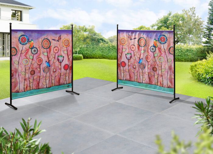 Stellwand mit originellem Blumenmotiv 