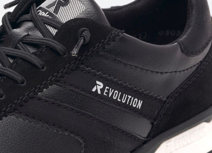 Schn&uuml;r-Sneaker mit herausnehmbarem Textilfussbett SCHWARZ