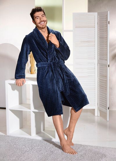 Hausmantel aus Microplüsch 