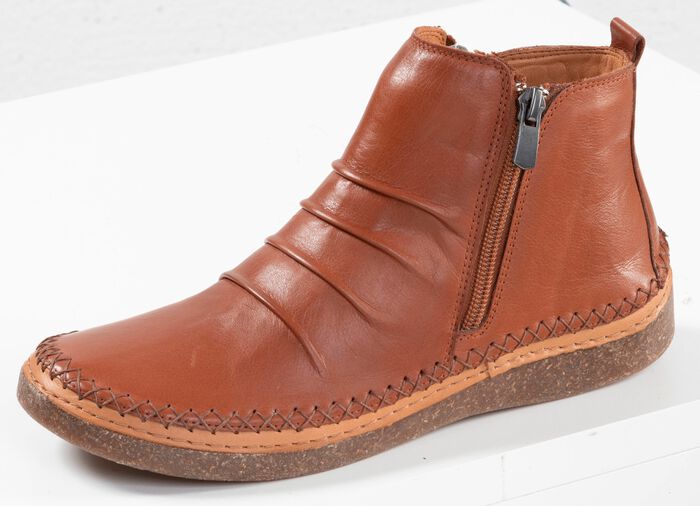 Andrea Conti, klassische Damen-Boots, mit herausnehmbarem Fussbett COGNAC