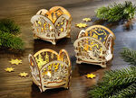Teelichthalter aus Holz, 3er-Set 
