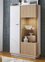 Tolle Vitrine mit LED-Beleuchtung KASCHMIR-EICHE CREMONA