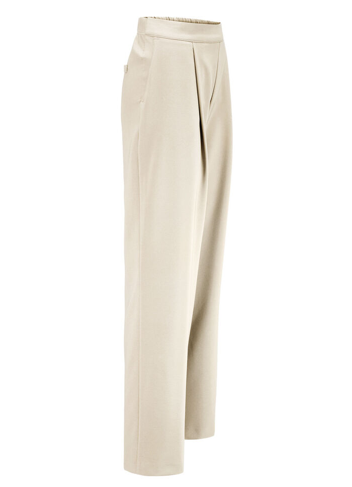 Hose mit Bundfalten in modischer Weite BEIGE