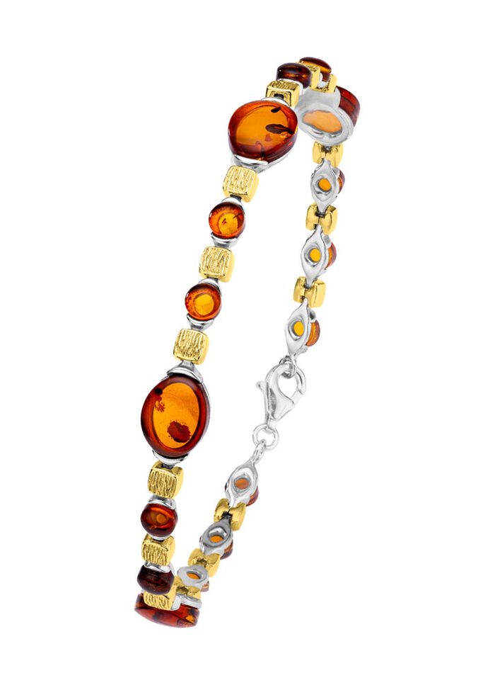 Bernstein-Armband aus Silber 