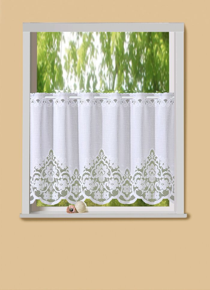 Kurzvorhang Ornament mit Stangendurchzug 