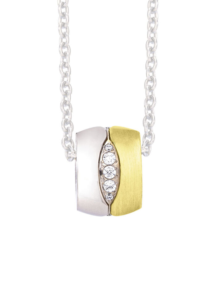 Anhänger in Bicolor mit synth. Zirkonia 