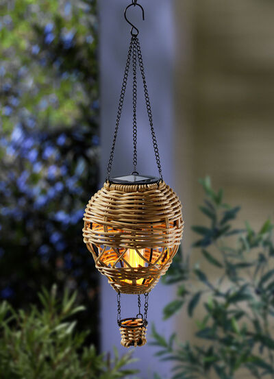 Solar-Hängeballon in Rattan-Optik  Solar-Hängeballon in Rattan-Optik