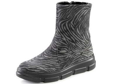 Waldläufer Stiefelette mit Zebra-Dessin 