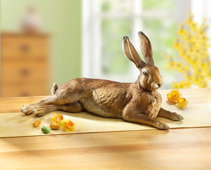 Handbemalter Hase aus Polyresin 