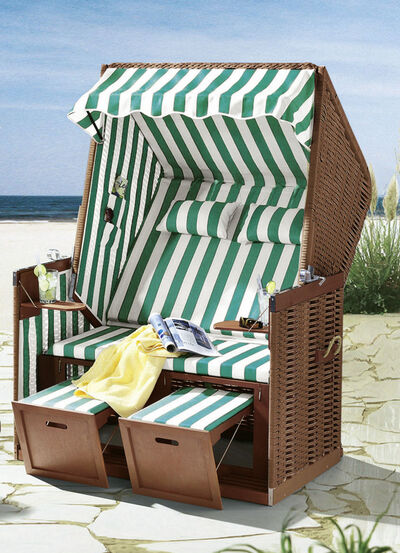 Strandkorb mit pflegeleichtem Kunststoffgeflecht 