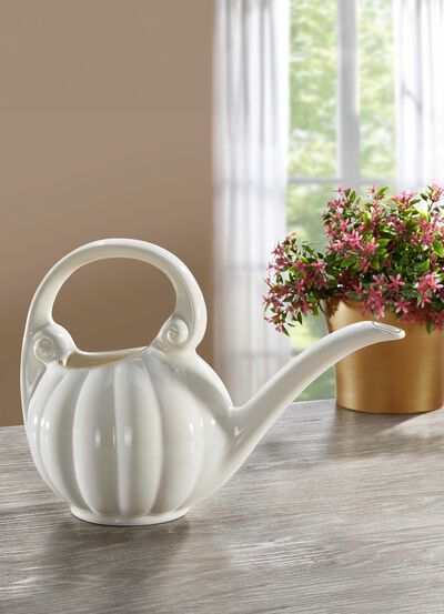 Giesskanne aus Keramik mit Echtgoldauflage 