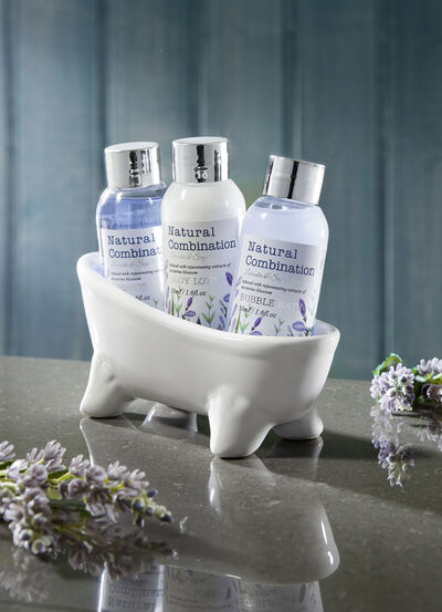 Bade-Set in Duftrichtung Lavendel & Salbei, 4-teilig 